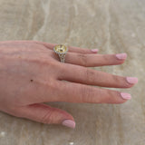 Round Brilliant Cut Fancy Intense Yellow Diamond Halo Engagement Ring-Round Brilliant Cut Fancy Intense Yellow Diamond Halo Engagement Ring