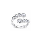 Graduated Oval & Round Diamond Bypass Ring-Graduated Oval & Round Diamond Bypass Ring