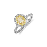Fancy Yellow Oval Diamond Double Halo Ring-Fancy Yellow Oval Diamond Double Halo Ring