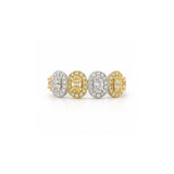 Alternating Fancy Yellow & White Oval Diamond Halo Band-Alternating Fancy Yellow & White Oval Diamond Halo Band