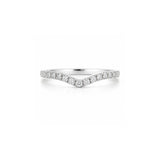 White Gold Curved Pavé Diamond Contour Band-White Gold Curved Pavé Diamond Contour Band