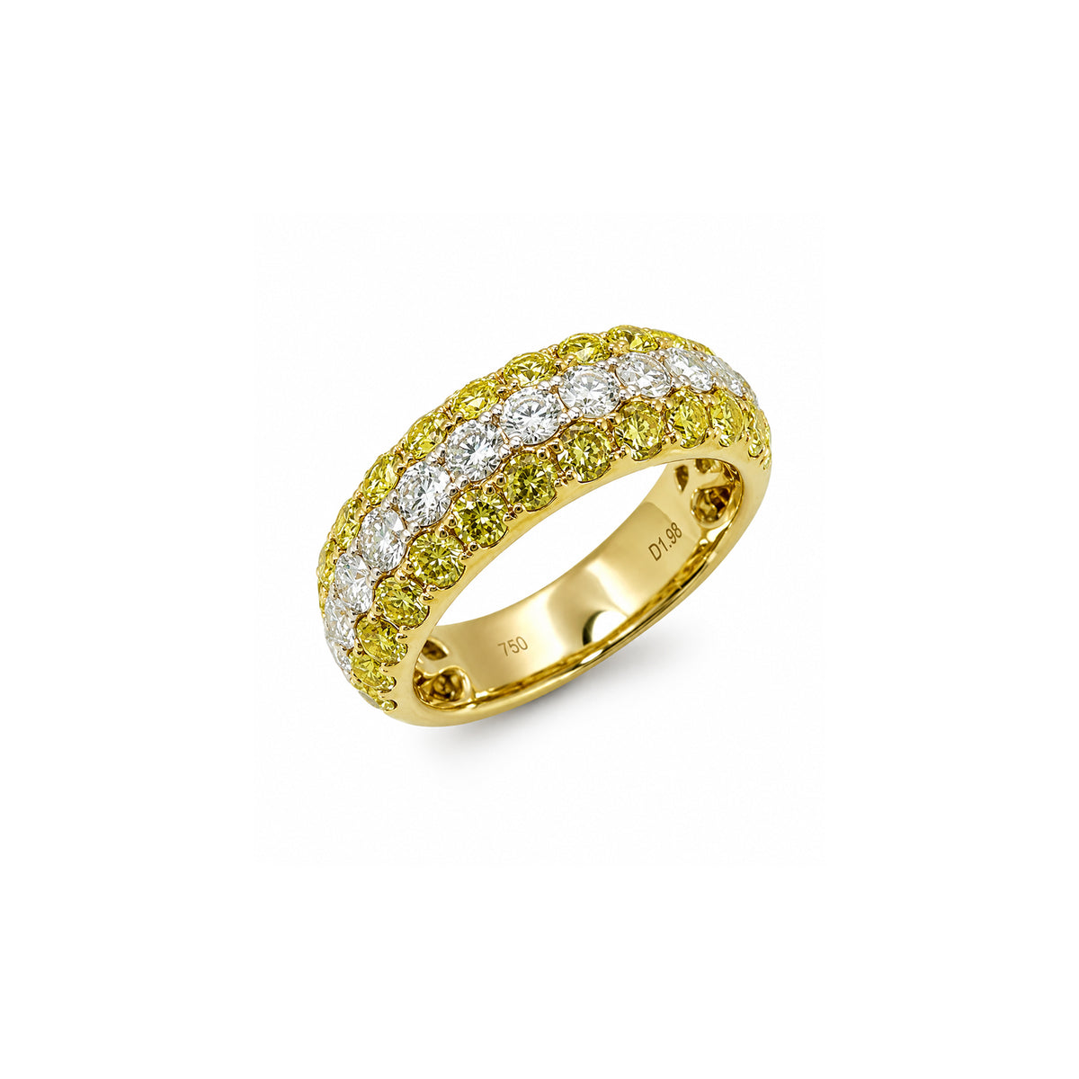 Yellow and White Diamond Ring