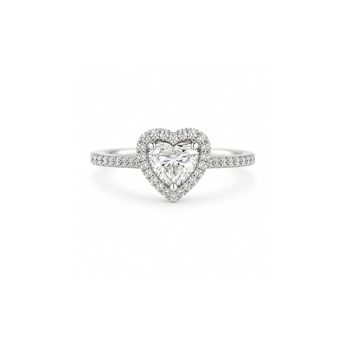 Heart Brilliant Cut Diamond Halo Ring