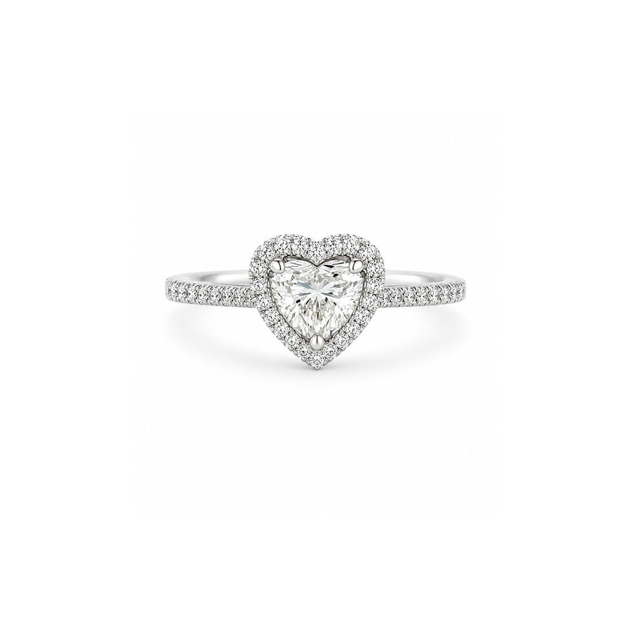 Heart Brilliant Cut Diamond Halo Ring