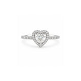 Heart Brilliant Cut Diamond Halo Ring-Heart Brilliant Cut Diamond Halo Ring