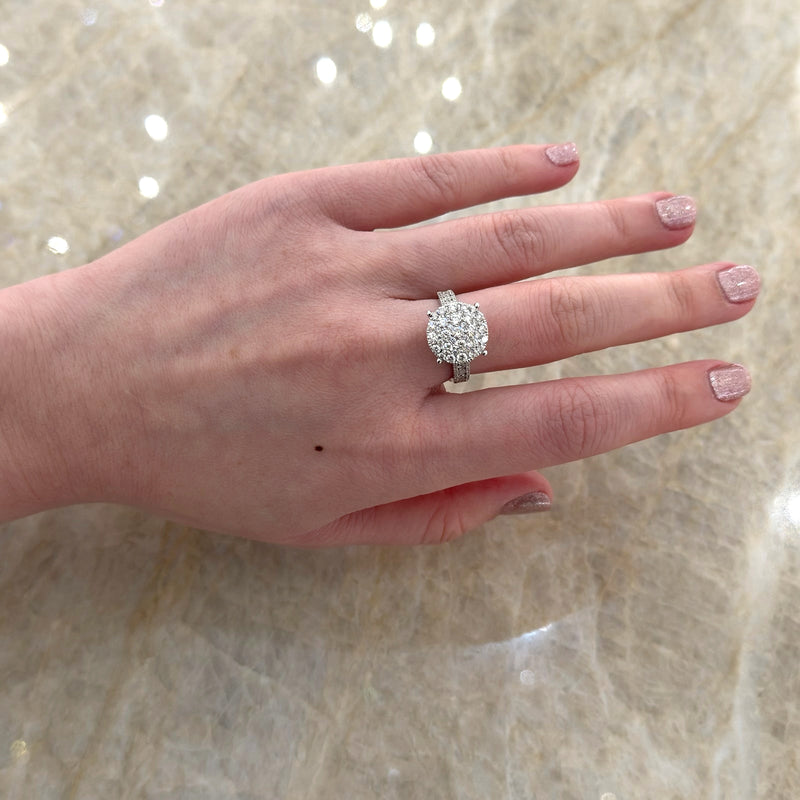 Diamond Cluster Ring-Diamond Cluster Ring in 18 karat white gold.