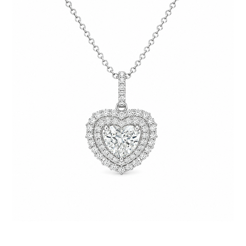 Diamond Heart Necklace-Diamond Heart Necklace