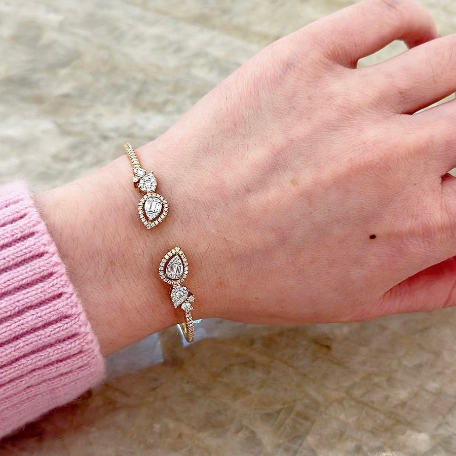 Diamond Open Bangle