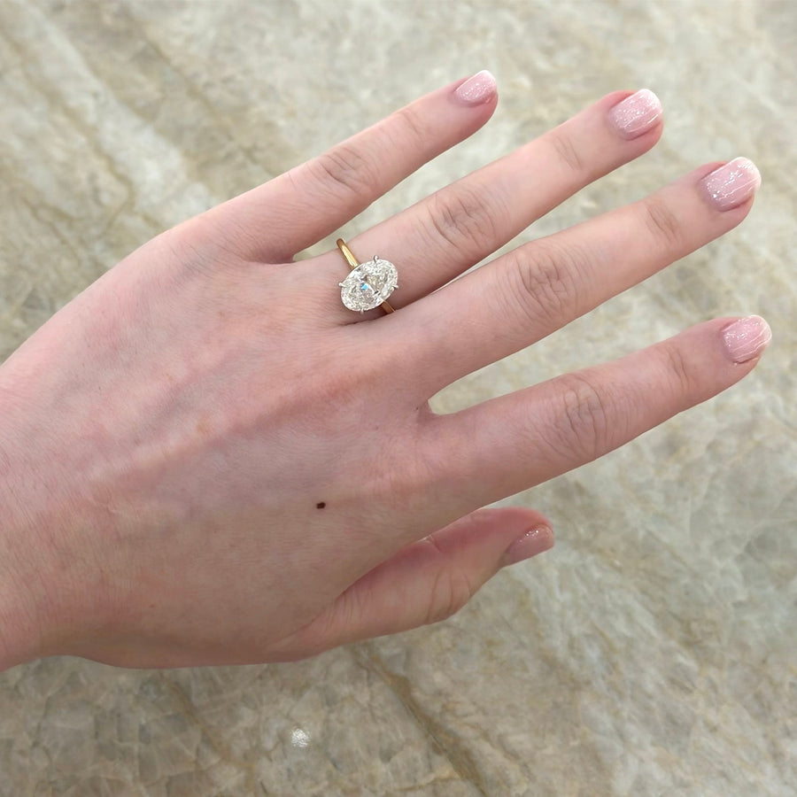 3.31 GVS2 Oval Brilliant Cut Diamond Solitaire Engagement Ring