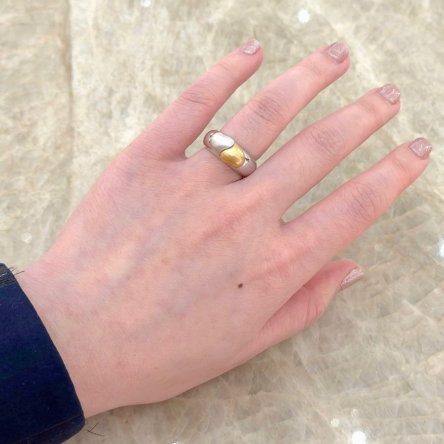 Two Tone Heart Ring with Secret "I Love You" Band