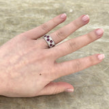 Bez Ambar Ruby Diamond Flower Halfway Band-Bez Ambar Ruby Diamond Flower Halfway Band