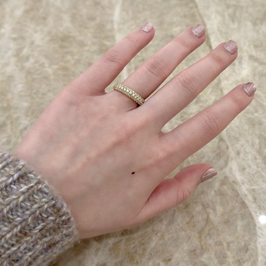 Pave Diamond Halfway Ring