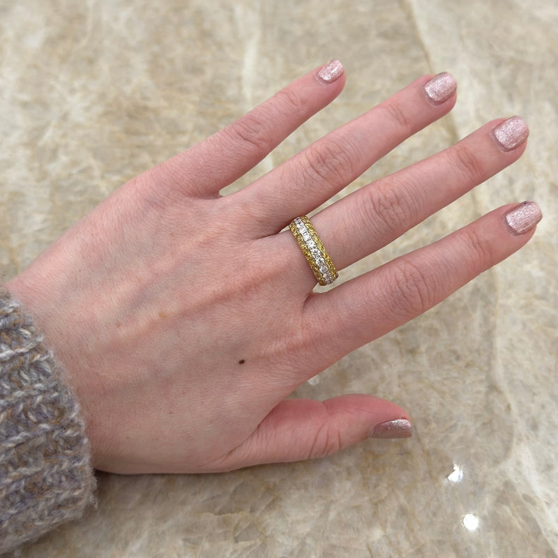 Yellow and White Diamond Ring-Yellow and White Diamond Ring