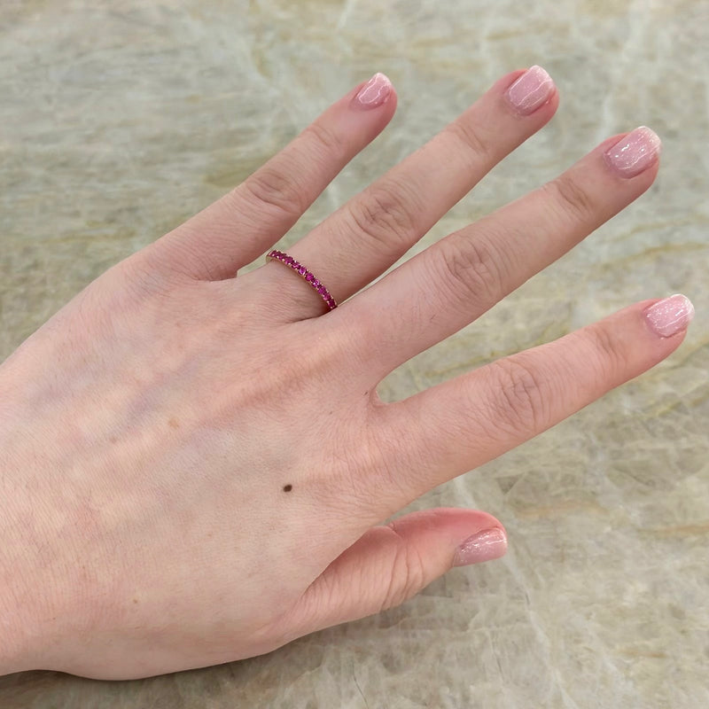 Pink Sapphire Halfway Band-Pink Sapphire Halfway Band