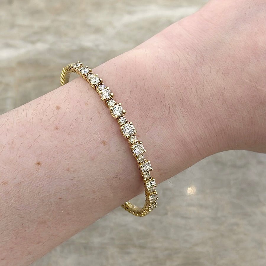 A Link Diamond Halfway Bangle
