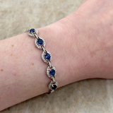 Sapphire Diamond Halfway Bracelet-Sapphire Diamond Halfway Bracelet