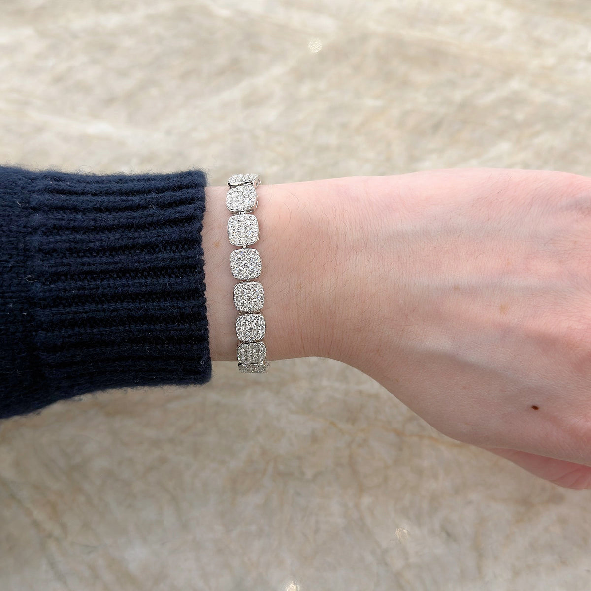 Diamond Pave Squares Bracelet