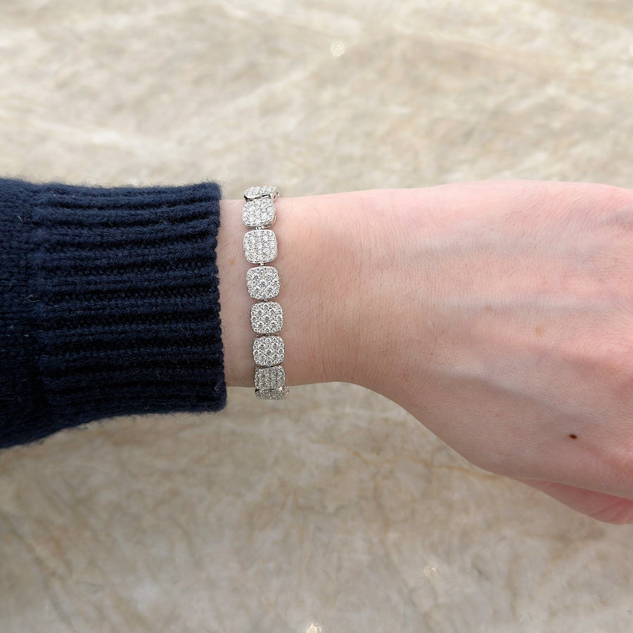 Diamond Pave Squares Bracelet