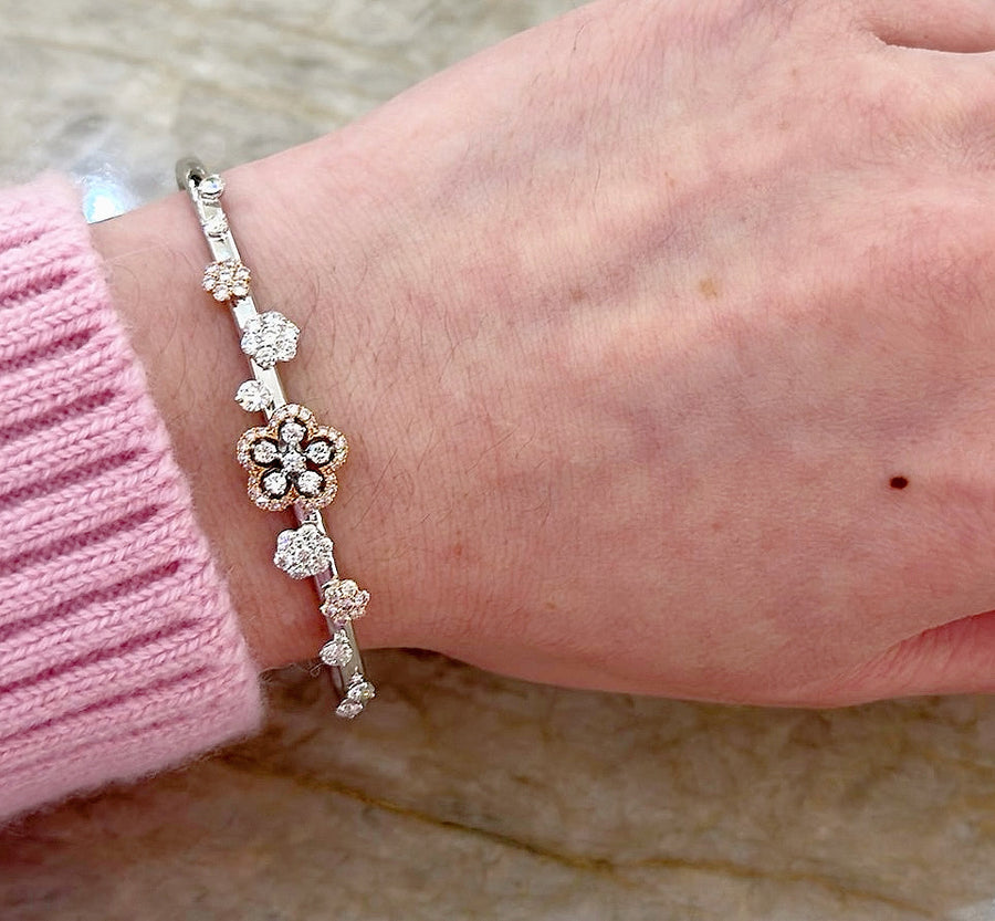 Diamond Flower Bangle