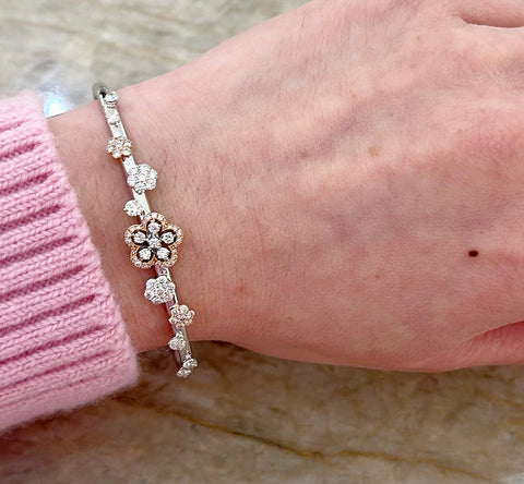 Diamond Flower Bangle-Diamond Flower Bangle