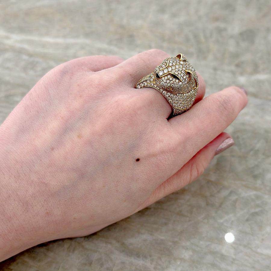 Diamond Panther Ring