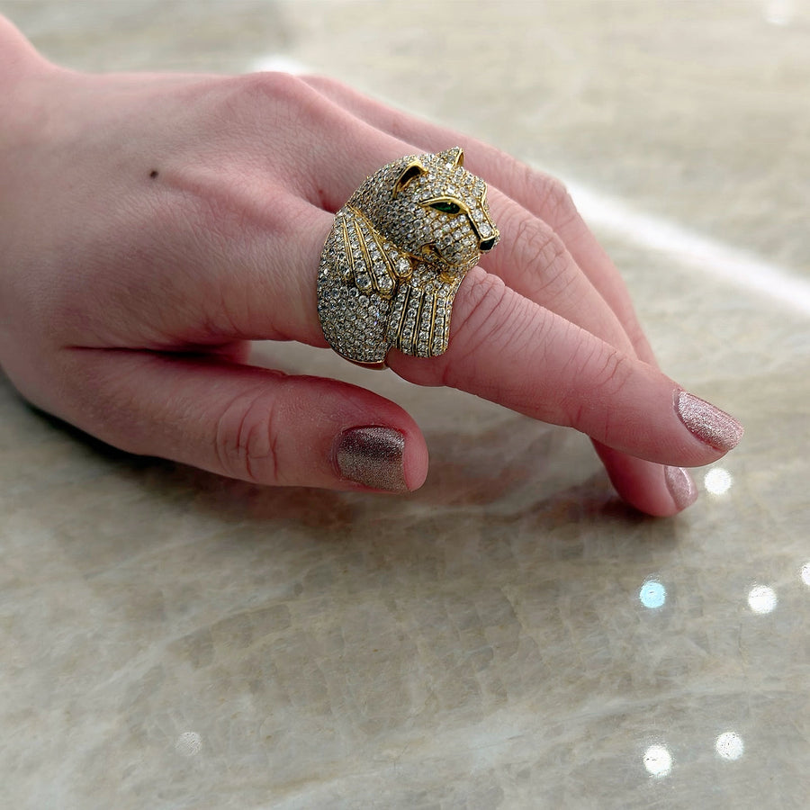 Diamond Panther Ring
