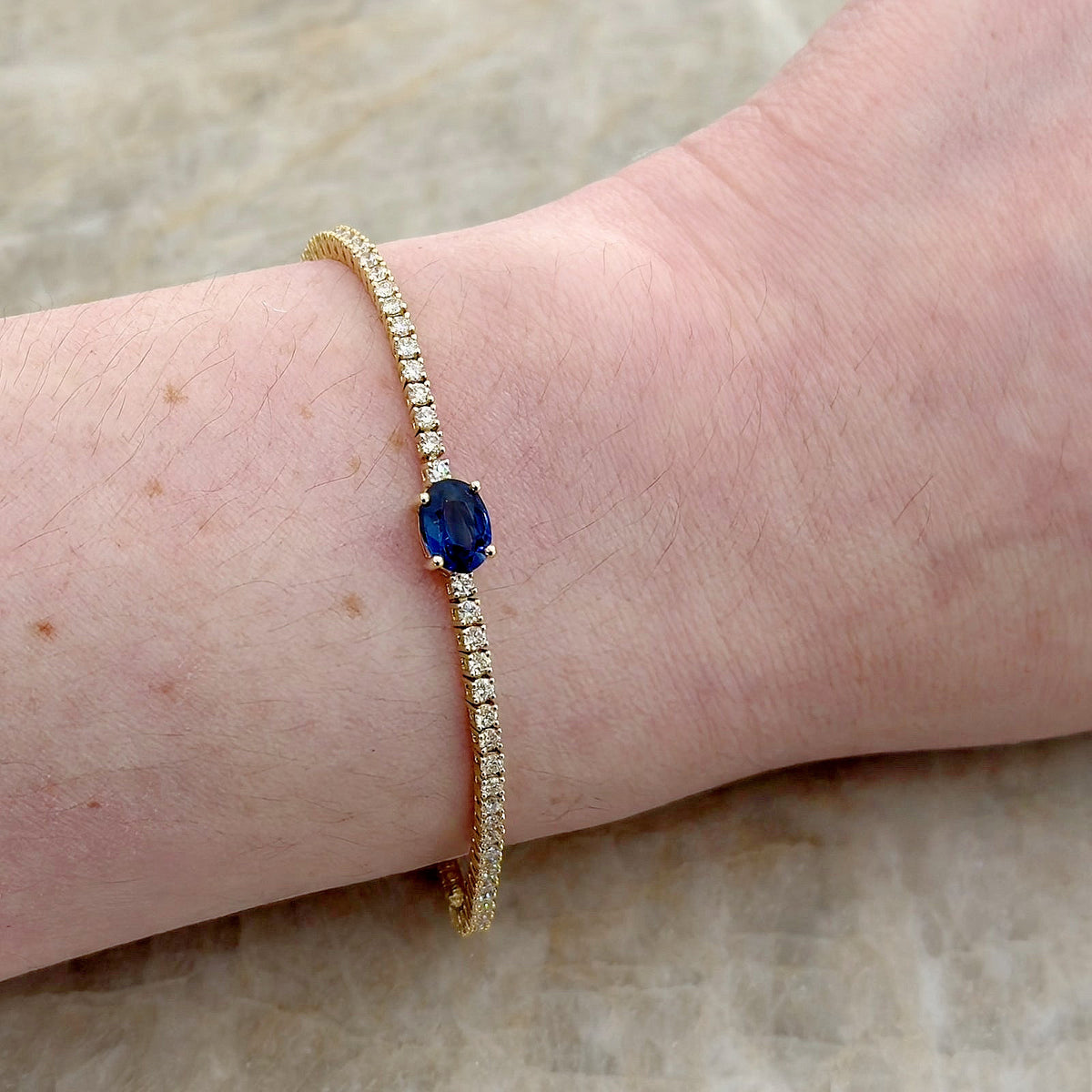 Sapphire Diamond Line Bracelet
