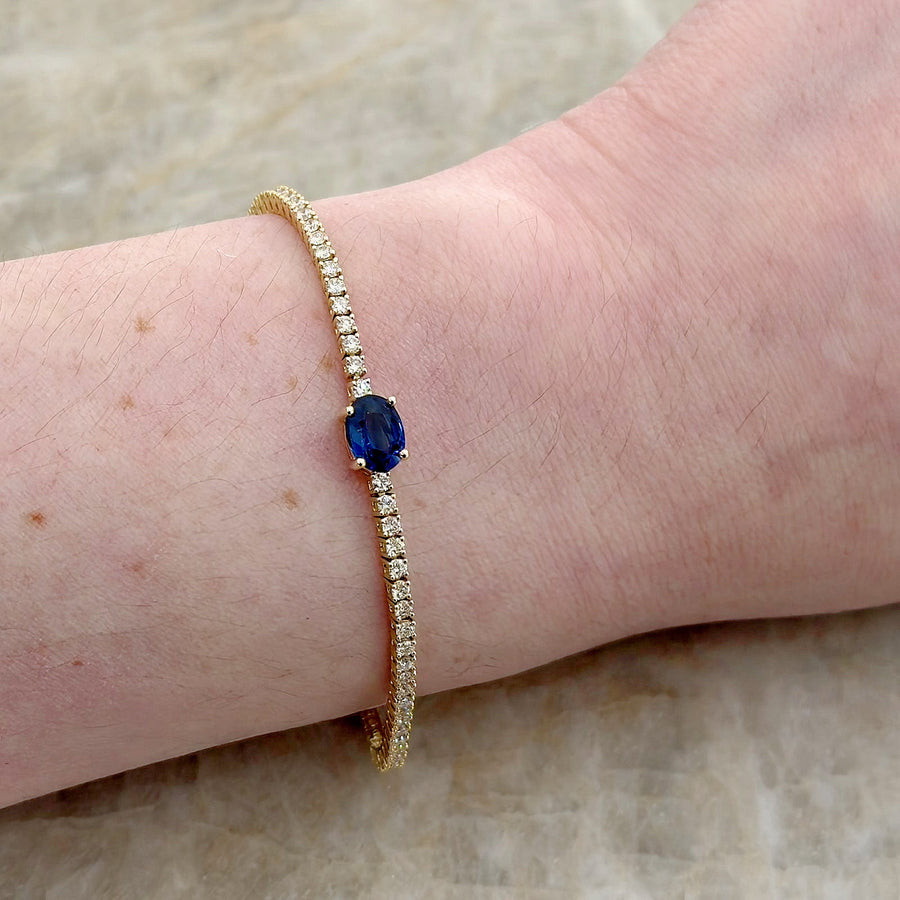 Sapphire Diamond Line Bracelet