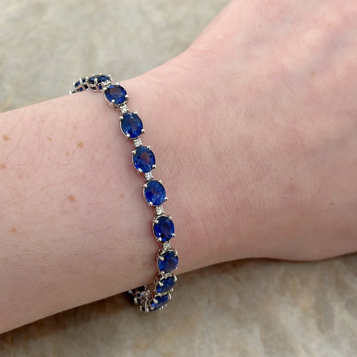 Sapphire Diamond Line Bracelet