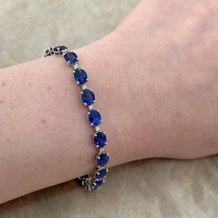 Sapphire Diamond Line Bracelet