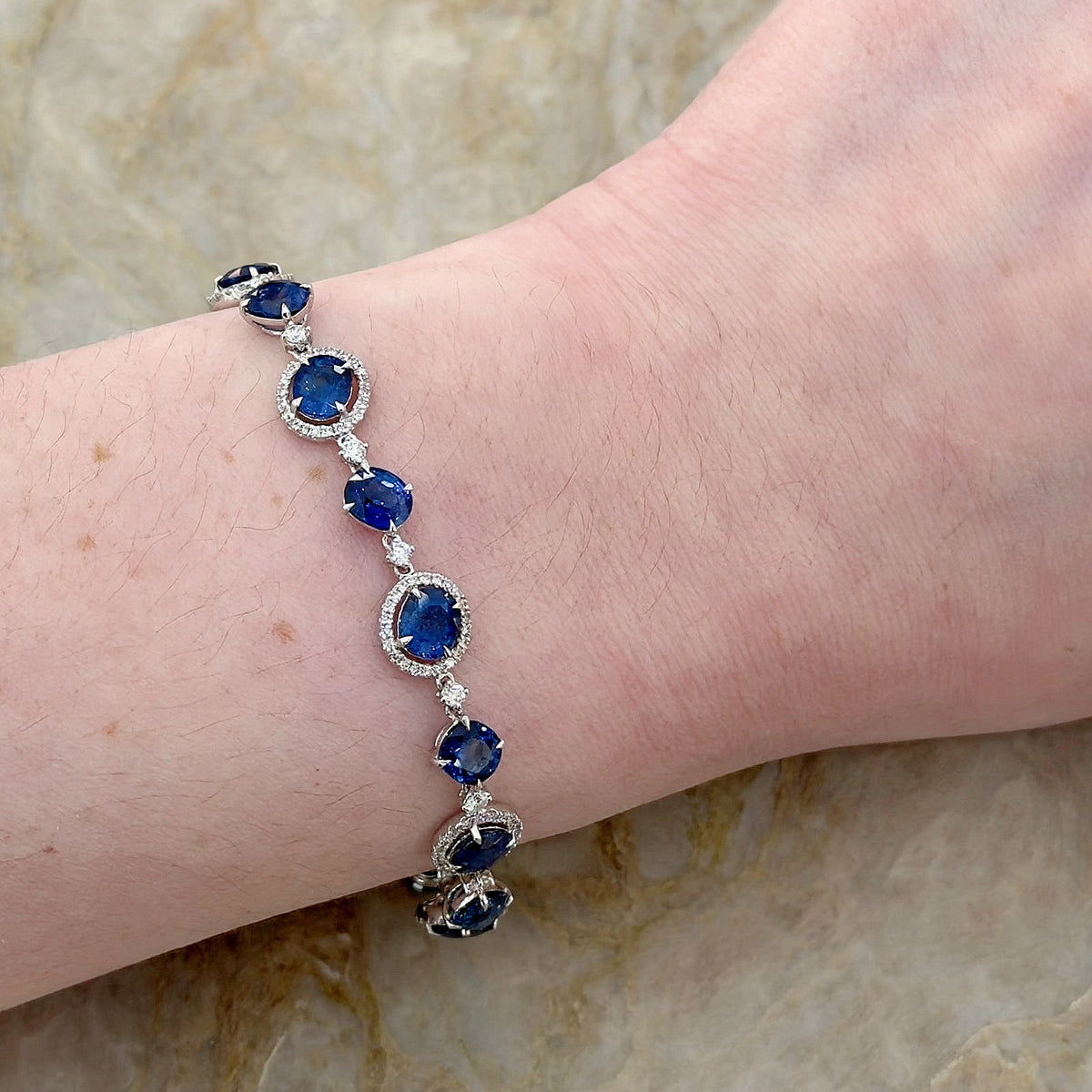 Sapphire Diamond Line Bracelet