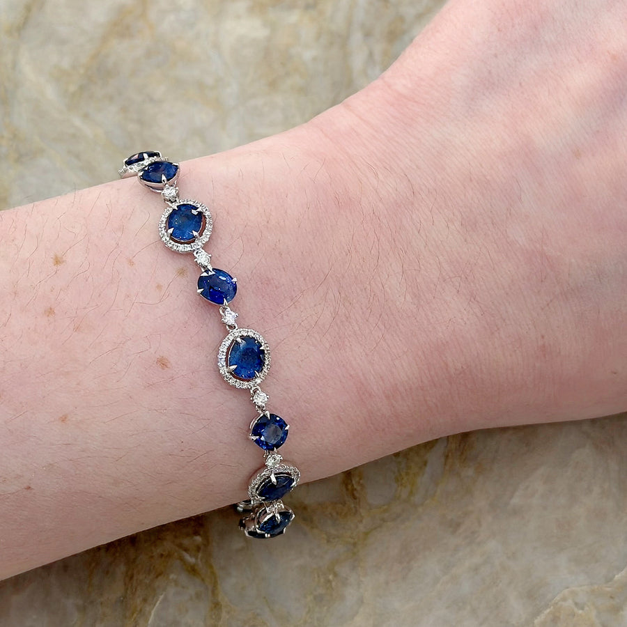 Sapphire Diamond Line Bracelet
