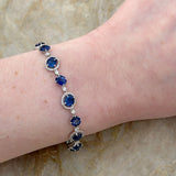 Sapphire Diamond Line Bracelet-Sapphire Diamond Line Bracelet