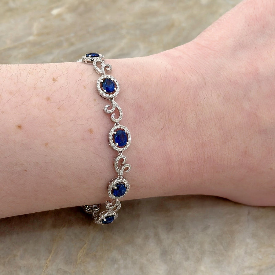 Sapphire Diamond Line Bracelet