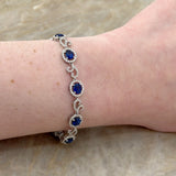 Sapphire Diamond Line Bracelet-Sapphire Diamond Line Bracelet
