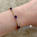 Amethyst Diamond Halfway Bangle-Amethyst Diamond Halfway Bangle