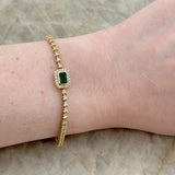 Emerald Diamond Line Bracelet-Emerald Diamond Line Bracelet