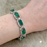Emerald and Diamond Line Bracelet-Emerald and Diamond Line Bracelet