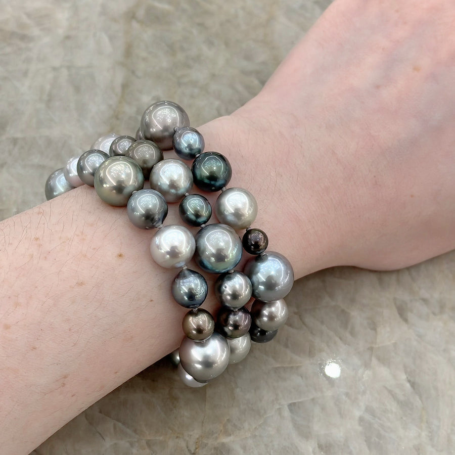 Black South Sea Pearl 3 Row Bracelet