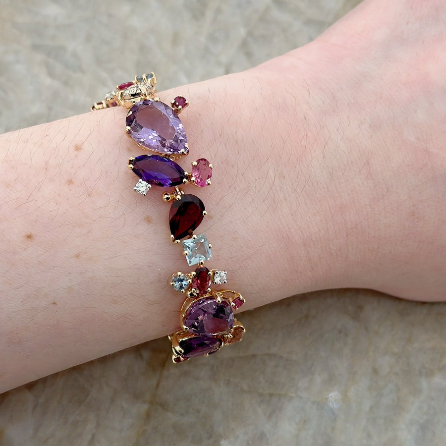 UGO Cala Ruby, Aquamarine, Spinel,  Diamond Bracelet