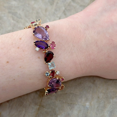 UGO Cala Ruby, Aquamarine, Spinel,  Diamond Bracelet-UGO Cala Ruby, Aquamarine, Spinel,  Diamond Bracelet