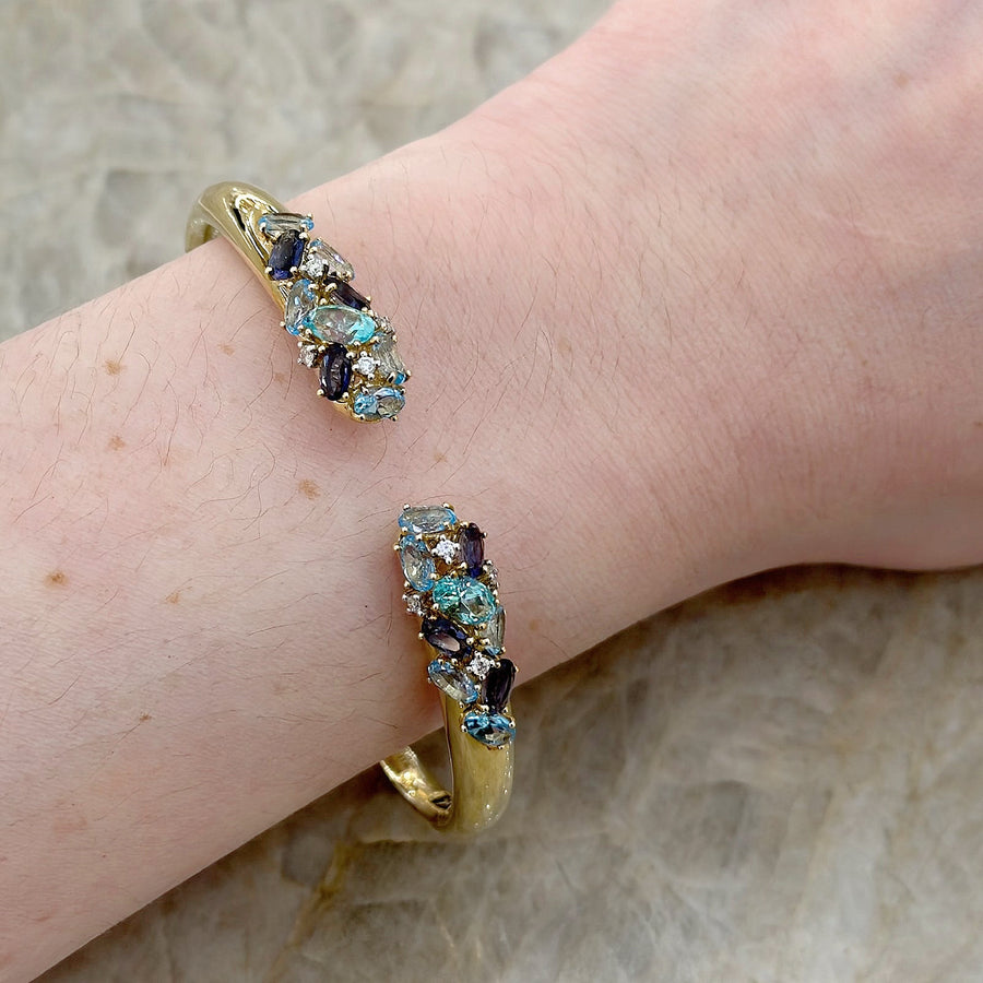 UGO Cala Topaz, Iolite, Diamond Open Bangle