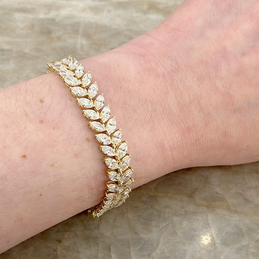 Double Row Marquise Line Bracelet