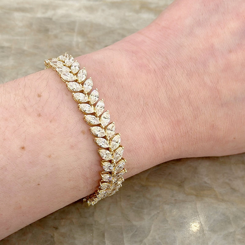 Double Row Marquise Line Bracelet-Double Row Marquise Line Bracelet