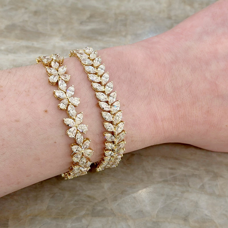 Diamond Floral Line Bracelet