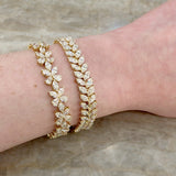Diamond Floral Line Bracelet-Diamond Floral Line Bracelet