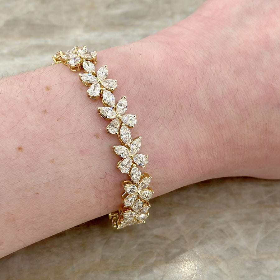 Diamond Floral Line Bracelet