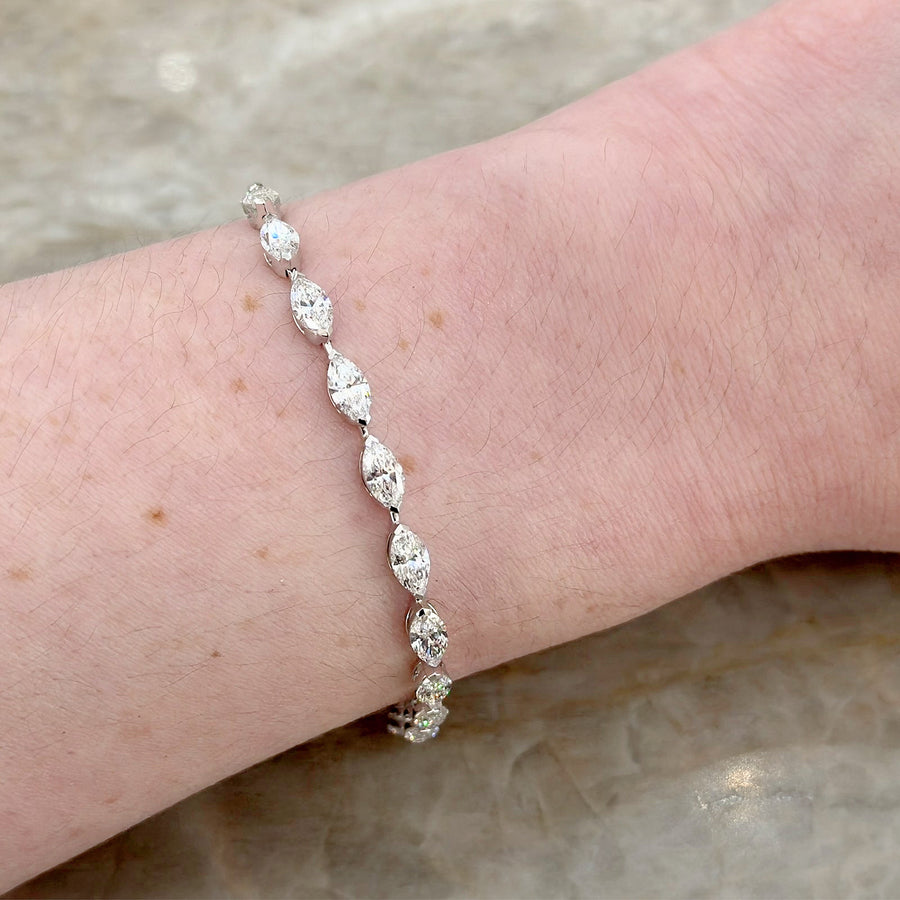 Marquise Cut Diamond Line Bracelet