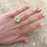 Round Brilliant Cut Fancy Intense Yellow Diamond Halo Engagement Ring-Round Brilliant Cut Fancy Intense Yellow Diamond Halo Engagement Ring