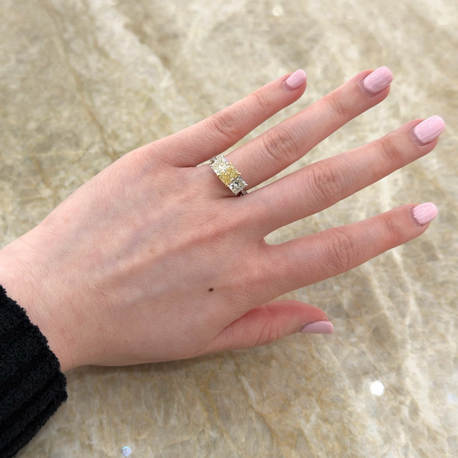Radiant Cut Diamond 3 Stone Engagement Ring